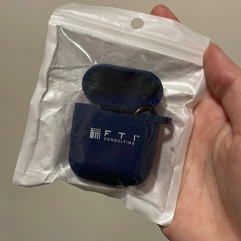 Brand new never used dark blue wireless headphones silicon protector case